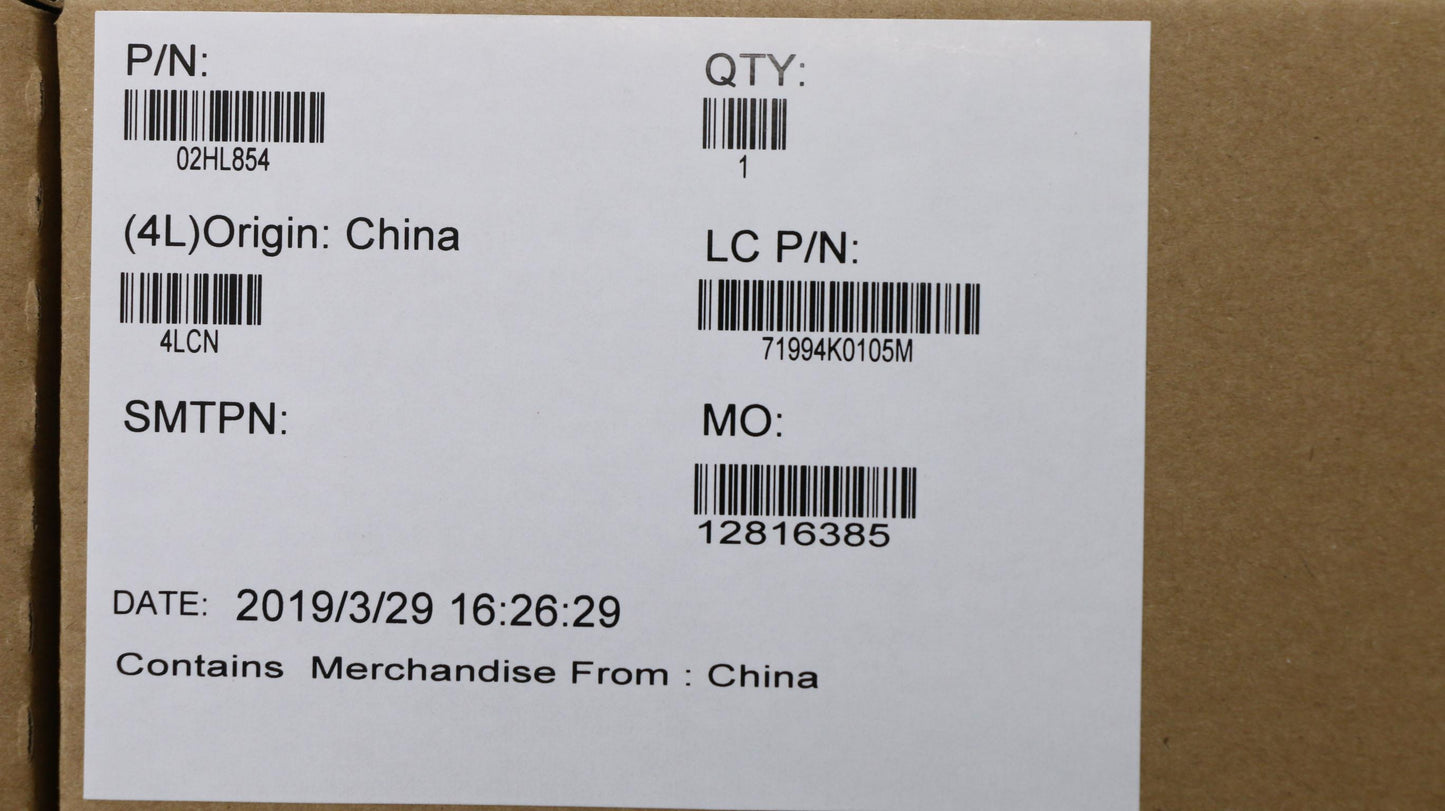 Lenovo Motherboard BDPLANAR WIN, i7-8650U, 8GB, AMT, TPM2, UMA - 02HL854