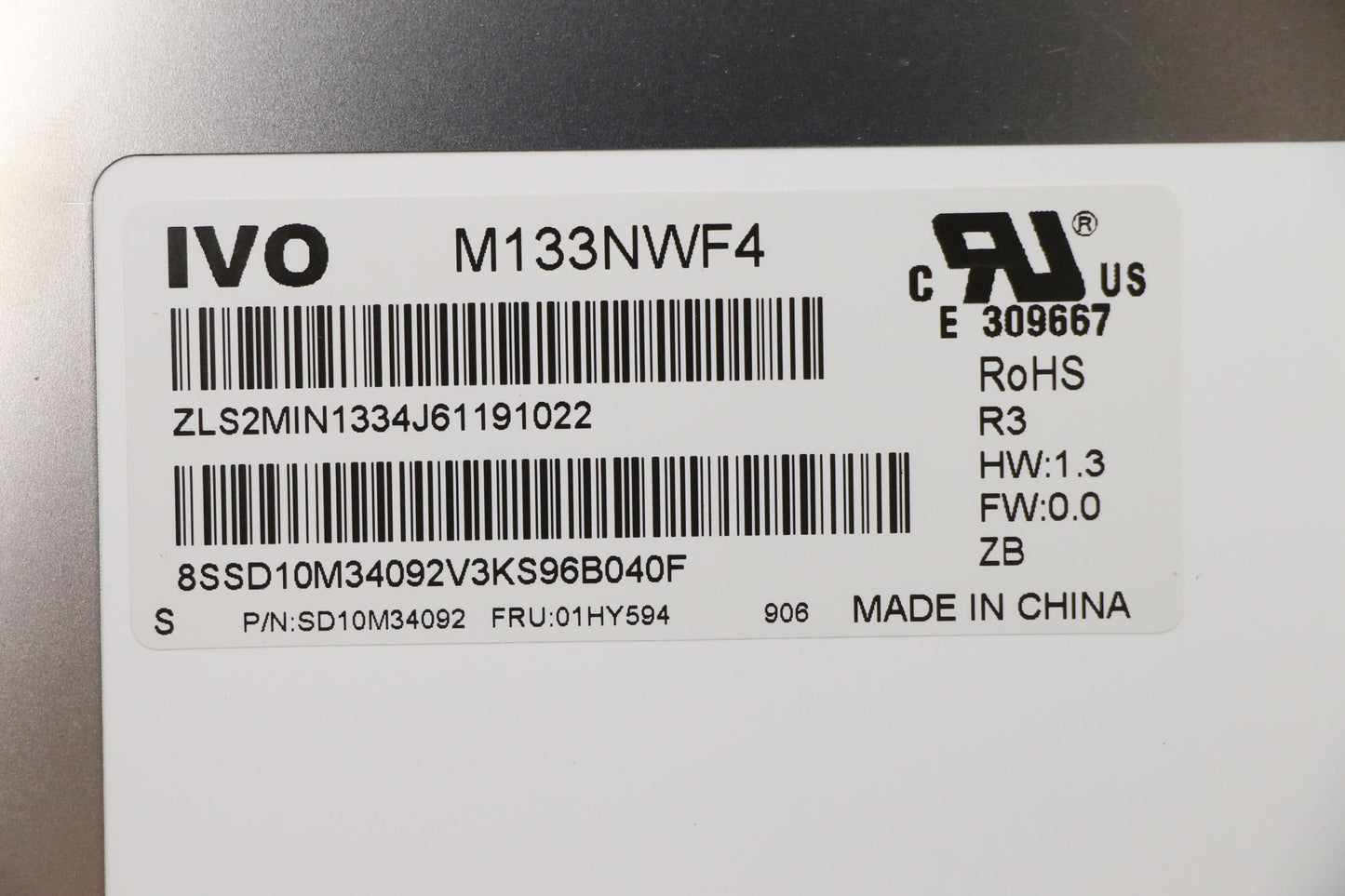 Lenovo LCD Module, 13.3" FHD, Touch, Anti-Glare, IPS, 300 nits - 02HM099