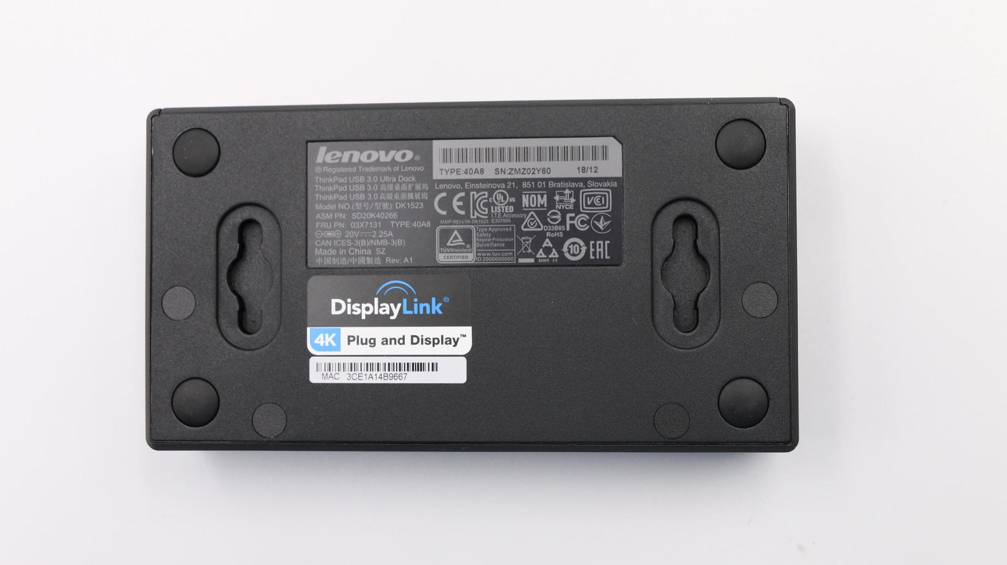 Lenovo USB Ultra Dock FRU Part - 03X7131