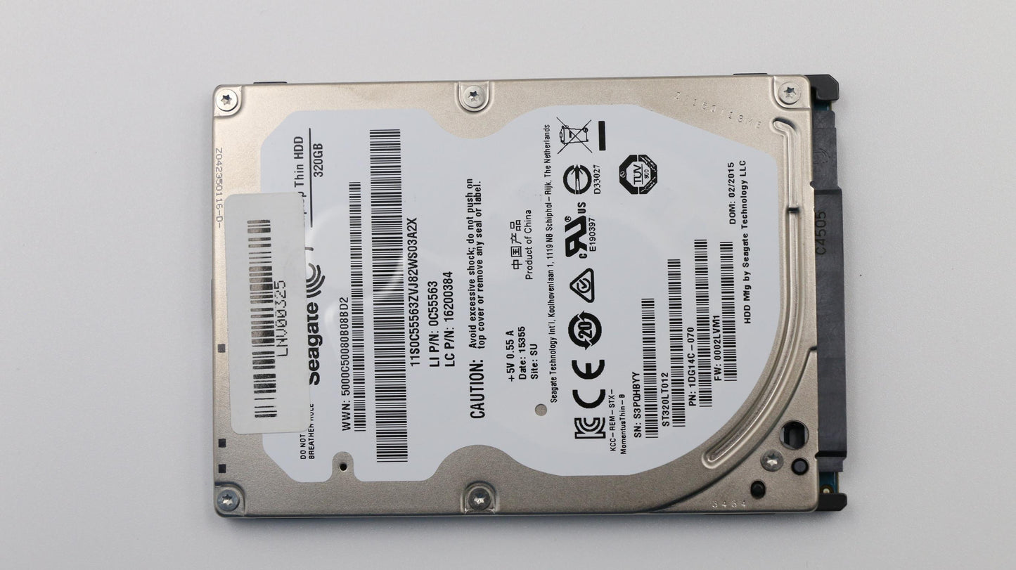 Lenovo 320GB 7mm HDD, 5400 RPM, SATA 6G - 16200384