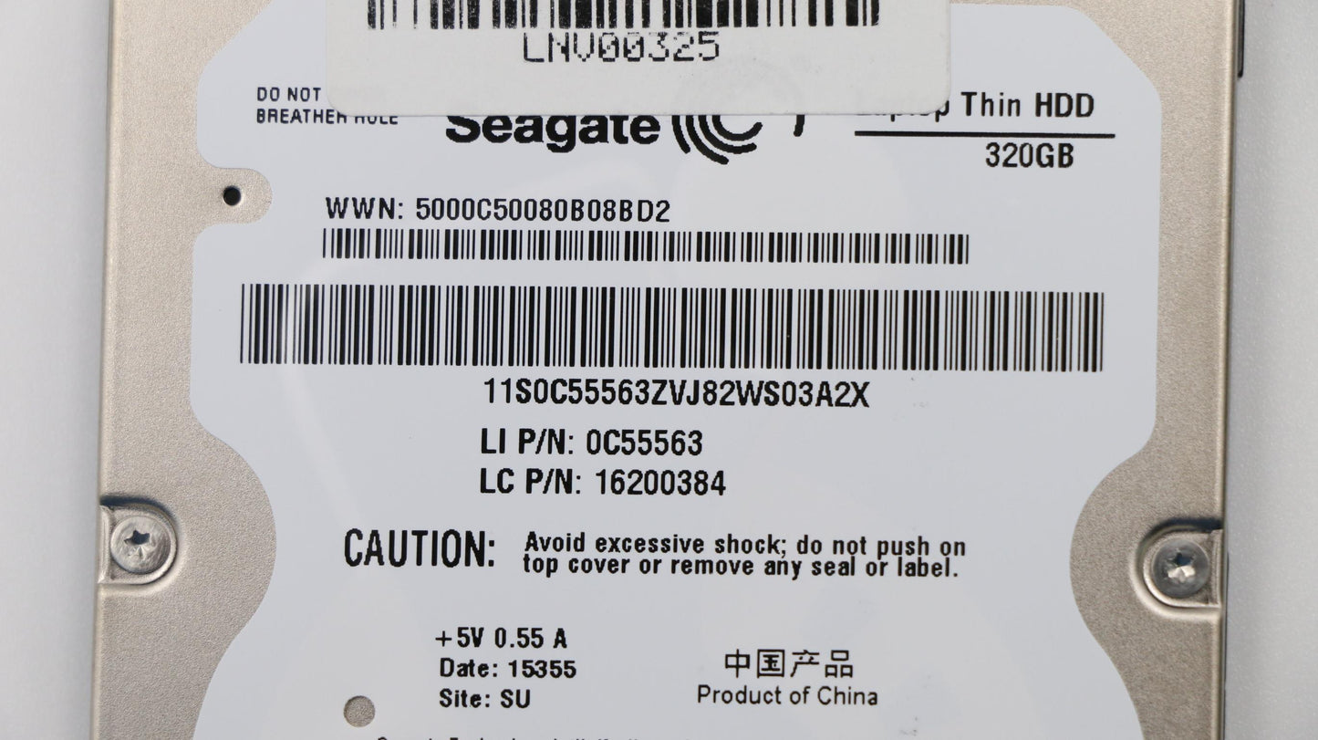 Lenovo 320GB 7mm HDD, 5400 RPM, SATA 6G - 16200384