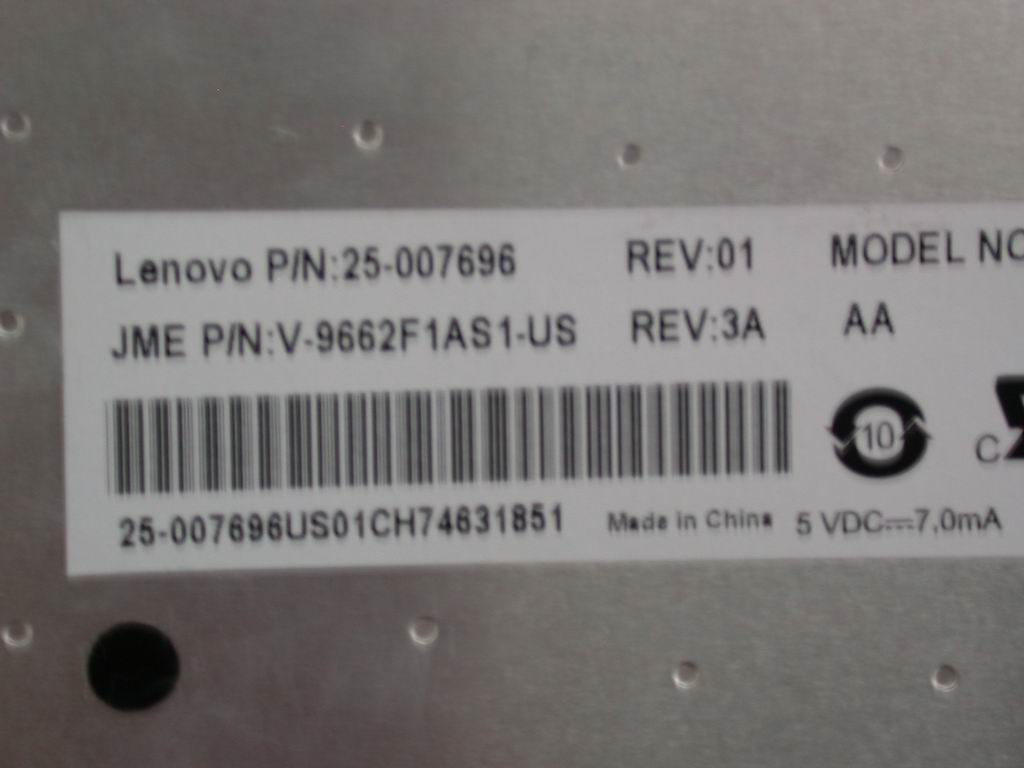 Lenovo Kb 84Key Sunrex New Us Orange - 25007696