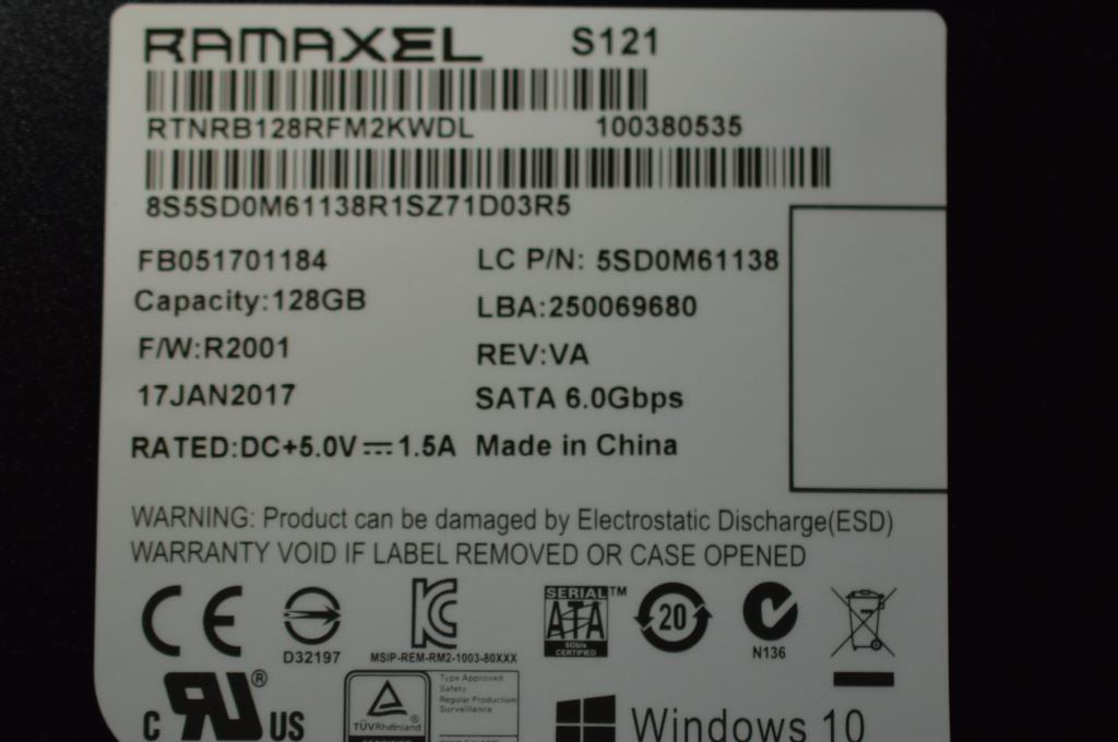 Lenovo Ssd Asm Ramxel S121 128Gb 2.5 - 5SD0M61138