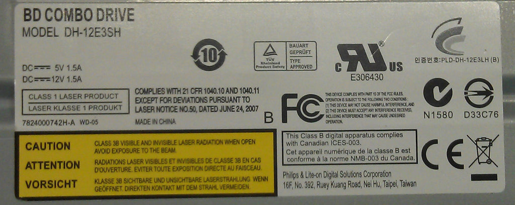 Lenovo Bd Combo Plds Dh-12E3Sh Black - 25200323