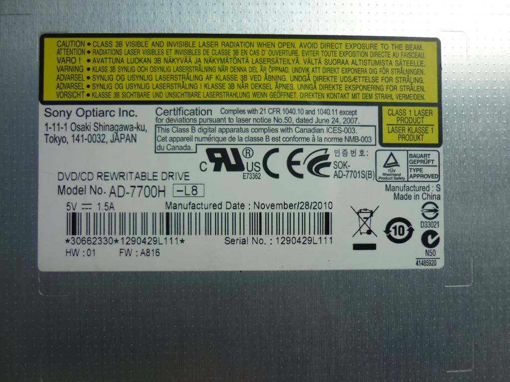 Lenovo Rambo Optiarc Ad-7700H Tray In - 25009572