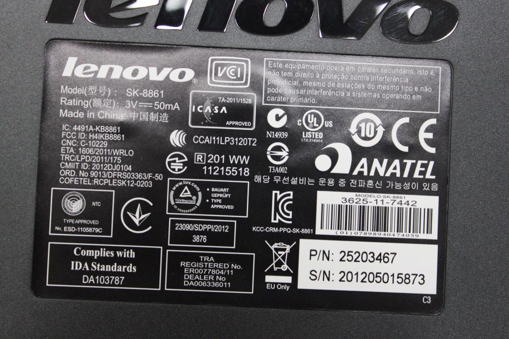 Lenovo Kb Liteon Sk-8861(Us) S-Silk B - 25203467