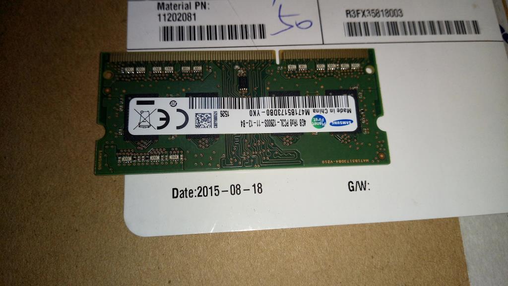 Lenovo 4GB DDR3L 1600MHz Memory Module, Samsung M471B5173DB0-YK0 - 11202081