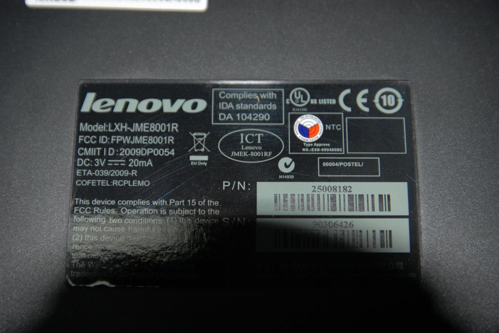 Lenovo Keyboard Sunrex Lxh-Jme8001R W - 25008182