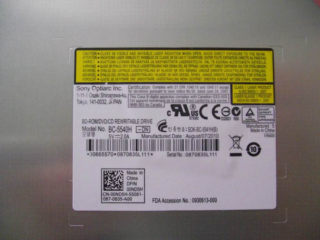 Lenovo Dvd-Rw Drive Optiarc Bc-5540H - 25011217