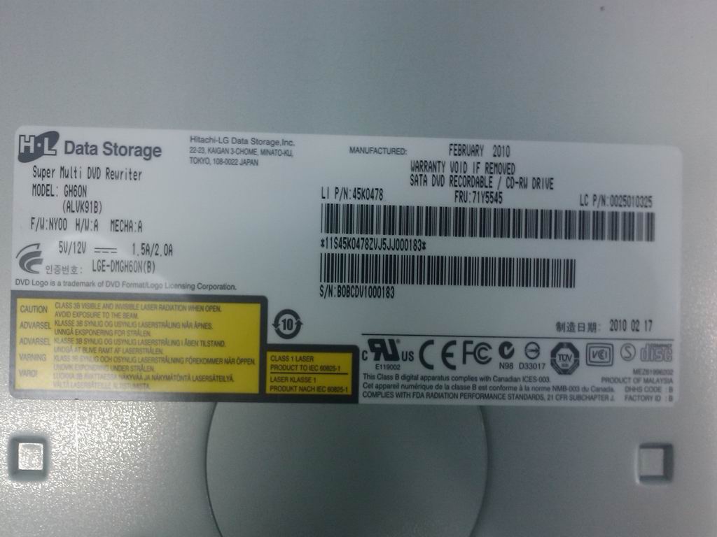 Lenovo Dvdrw Hlds 16Xgh60N Sata Black - 25010325