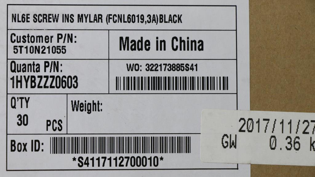 Lenovo Nl6E Screw Ins Mylar (Fcnl6019 - 5T10N21055