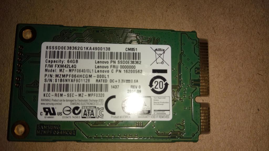Lenovo Ssd 64Gb Samsung Mzmpf064Hcgm- - 16200562
