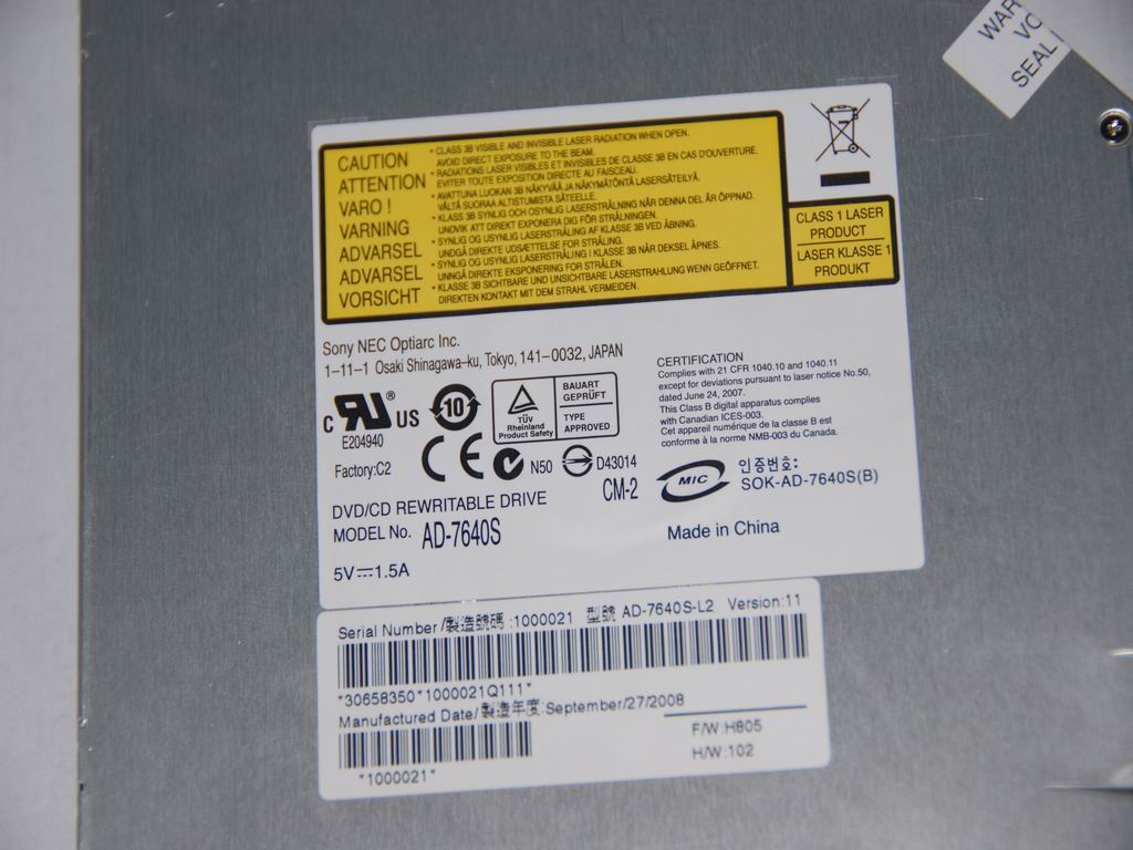 Lenovo Dvdrw Sony Nec Ad-7640S Slot S - 25008029