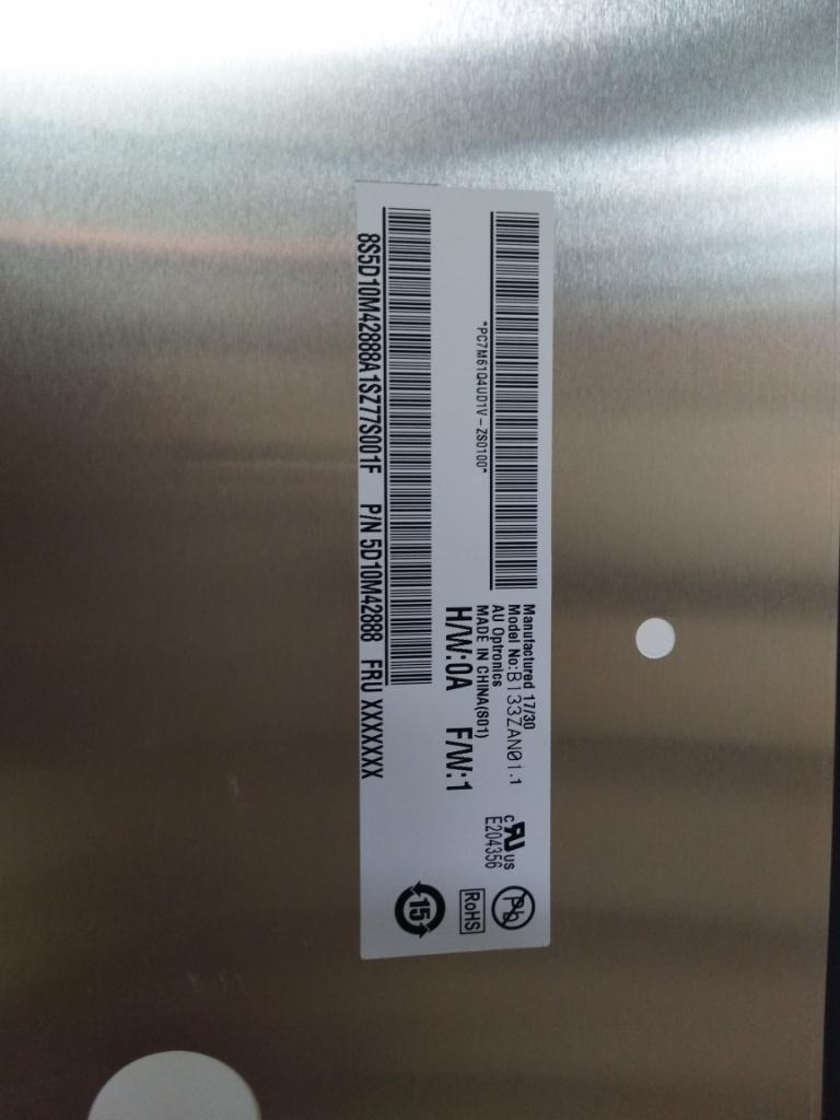 Lenovo Au B133Zan01.1 0A Uhdi G S Nb - 5D10M42888