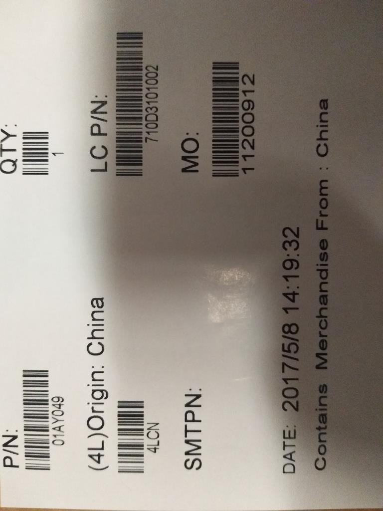 Lenovo Clickpad Glass Black Tra Skl - 01AY049