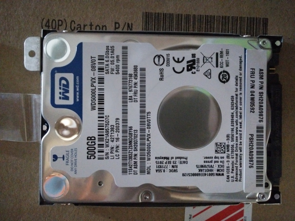 Lenovo 500Gb Hdd Wd5000Lpvx - 04W0592