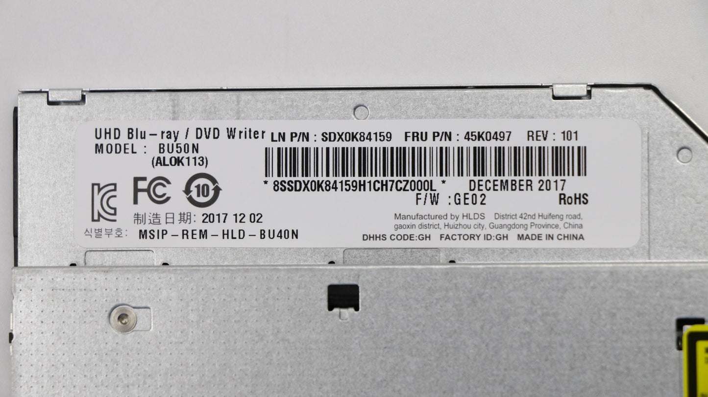 Lenovo 9.0 Slim UHD Blu-ray Writer Without Bezel - 45K0497