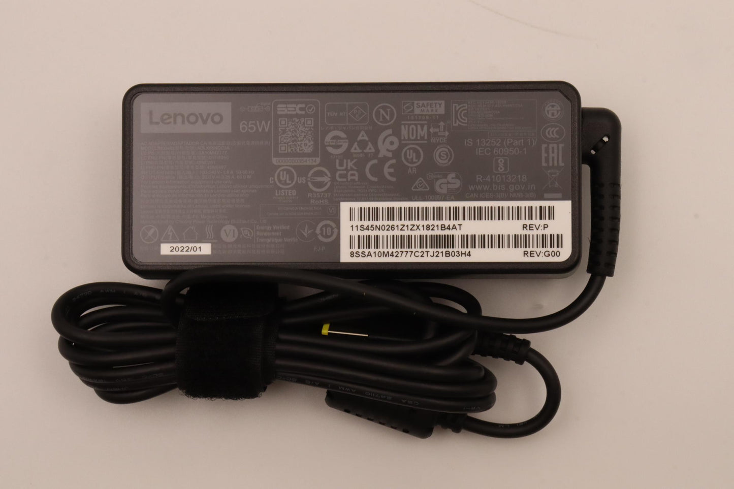 Lenovo AC Adapter, Rectangle, 65W, 3-Prong, Black - 45N0261