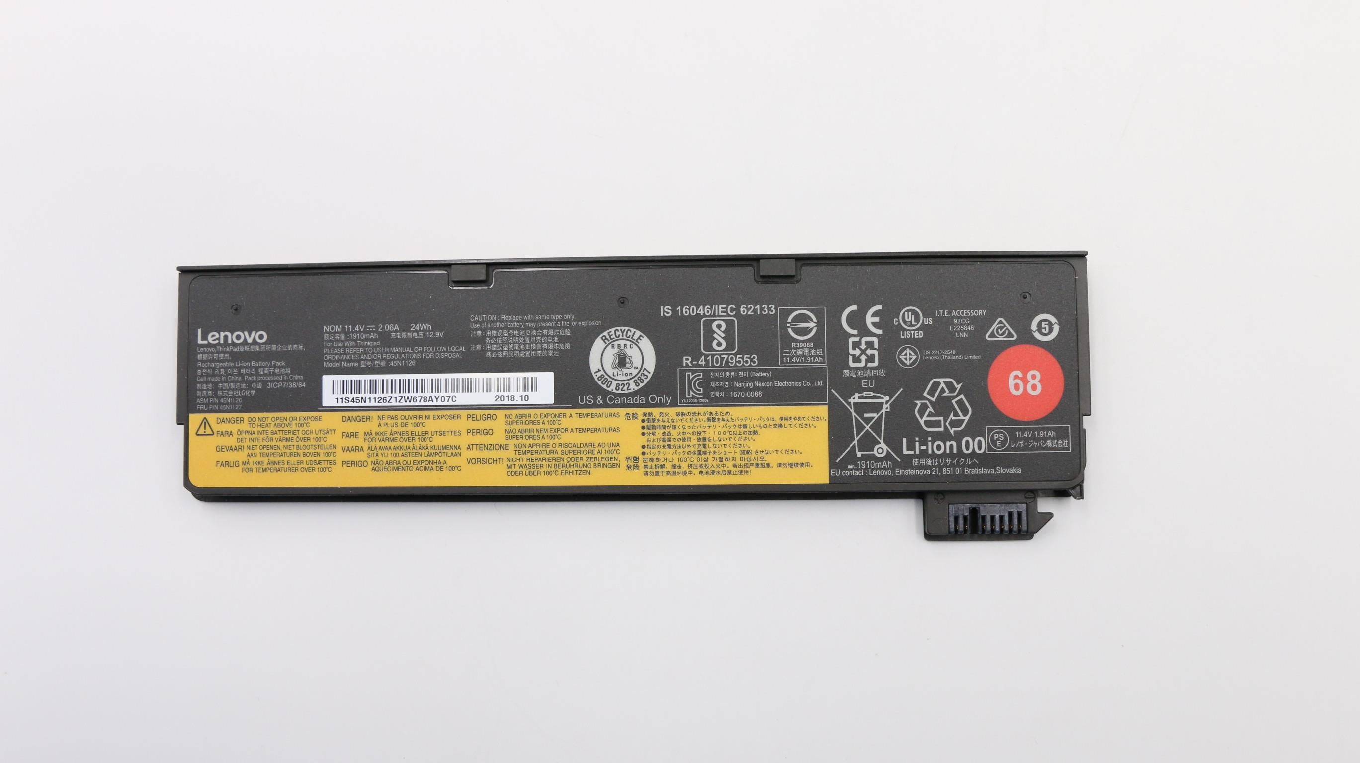 Lenovo 20AL008PCA Thinkpad X240 Laptop 3-Cell 23Wh External