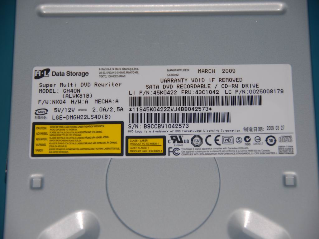 Lenovo Dvdrw Hlds 16X Gh40N Sata Blk - 25008179