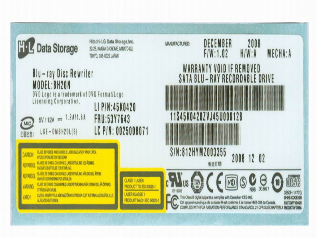 Lenovo Bd Hlds 6X Bh20N Sata Blk - 25008071