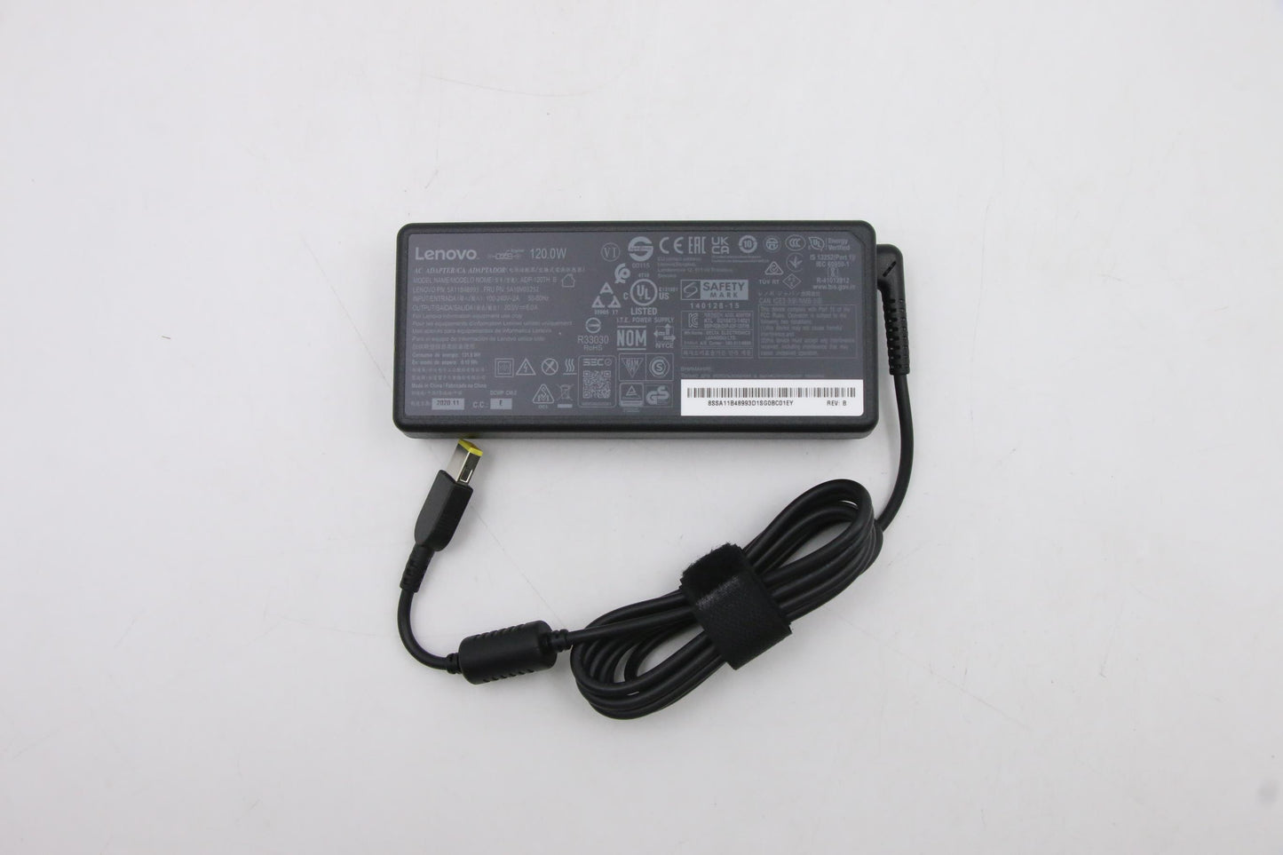 Lenovo 120W AC Adapter, 3-Prong, Rectangle, Black - 5A10V03252