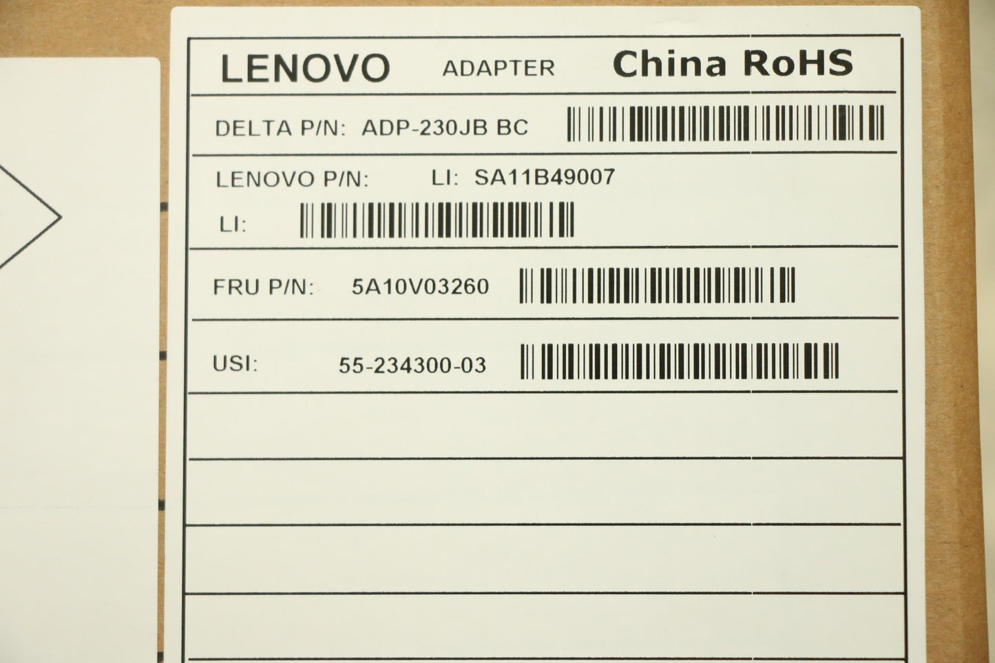 Lenovo AC Adapter, Rectangle, 230W, 3-Pin, Black - 5A10V03260