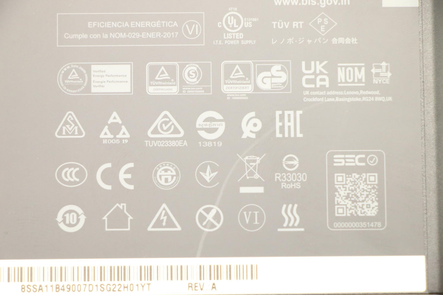 Lenovo AC Adapter, Rectangle, 230W, 3-Pin, Black - 5A10V03260