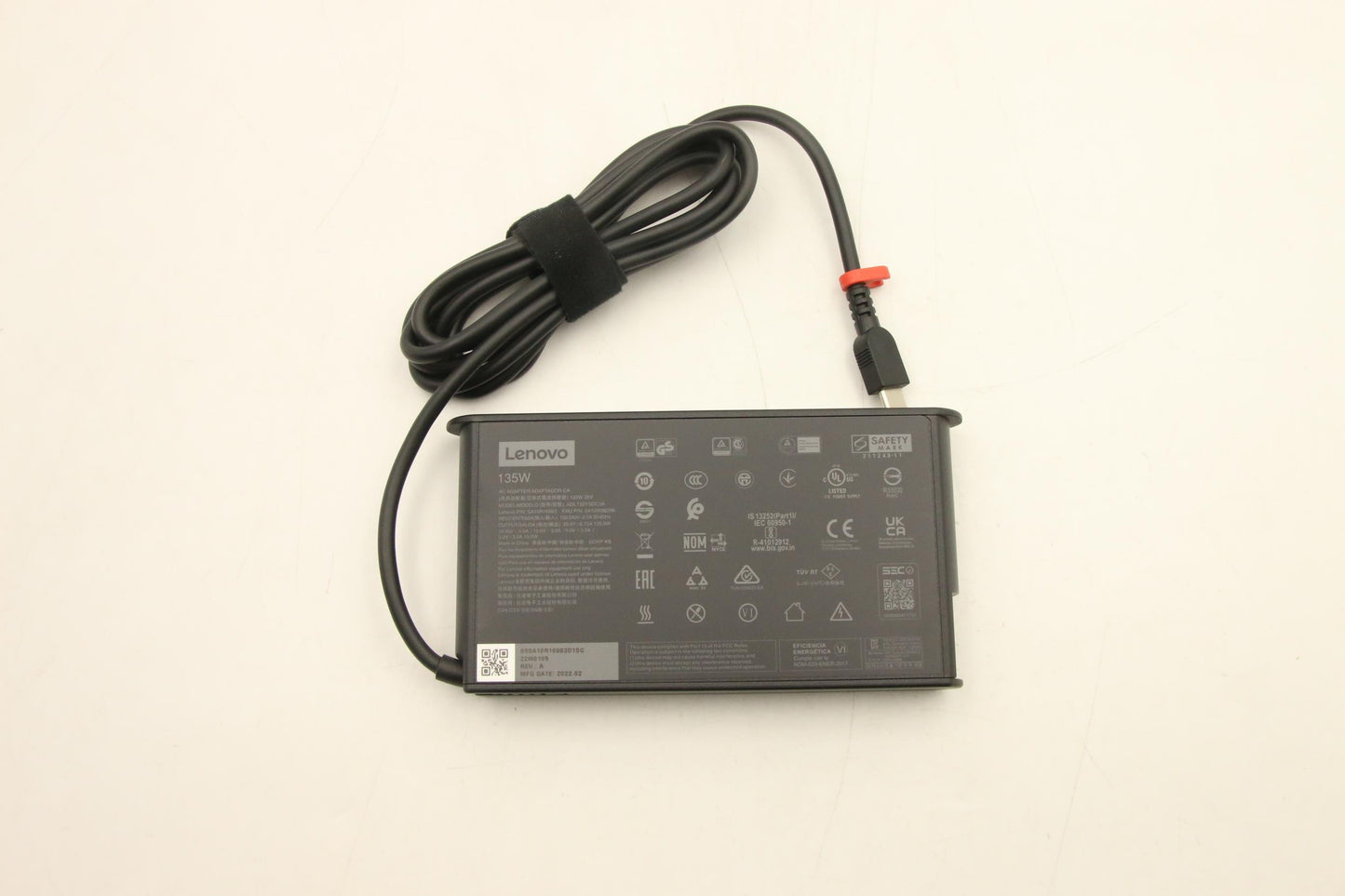 Lenovo AC Adapter, Type-C, 135W, 3-Prong, Black - 5A10W86296