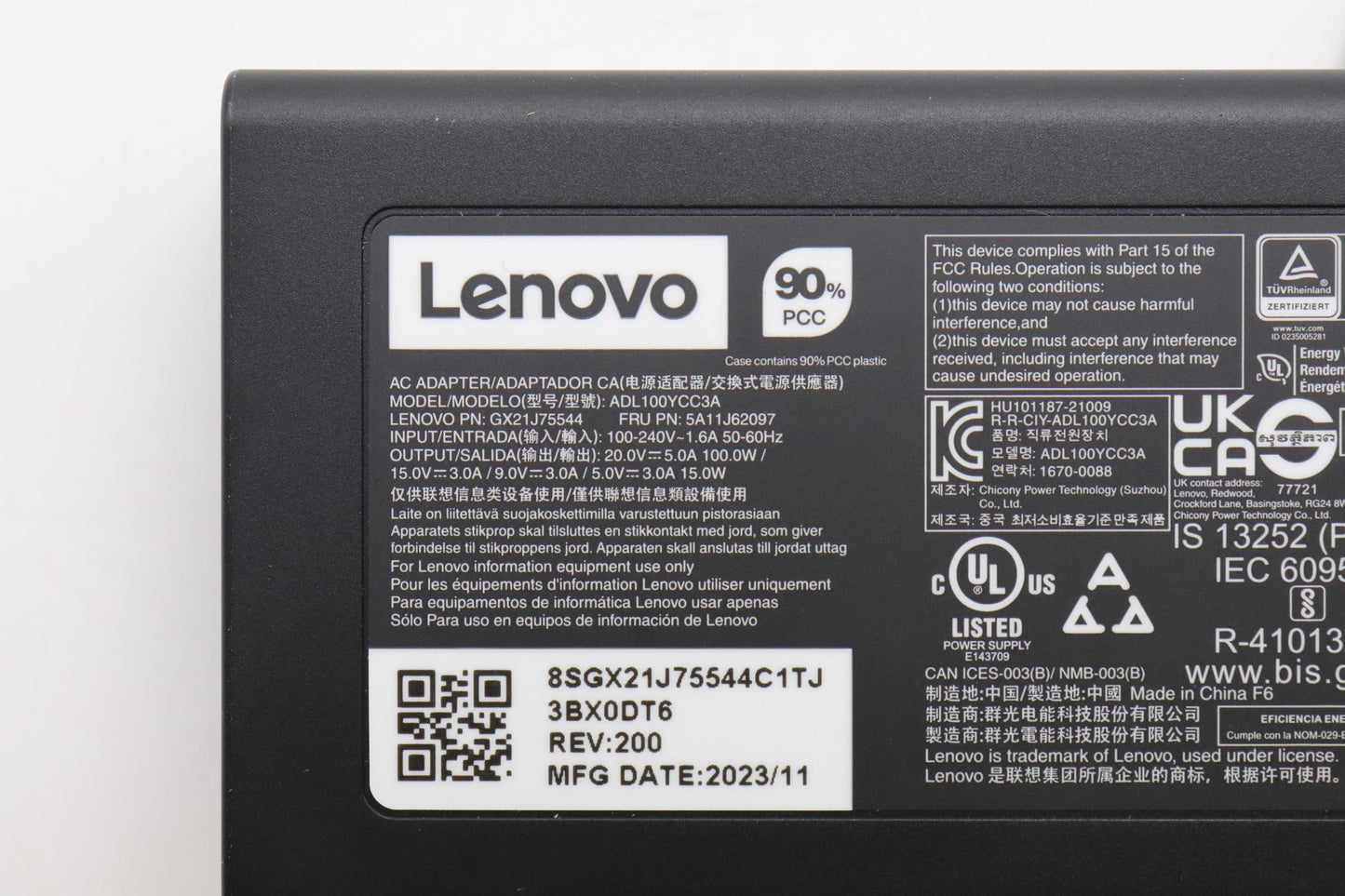Lenovo Adapter 100W PD AC Adapter USB C Multi Voltage - 5A11J62097