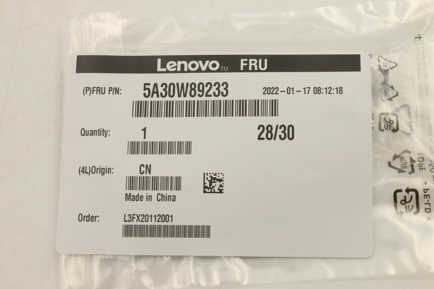 Lenovo WiFi 6E Antenna Extension Cable - 5A30W89233