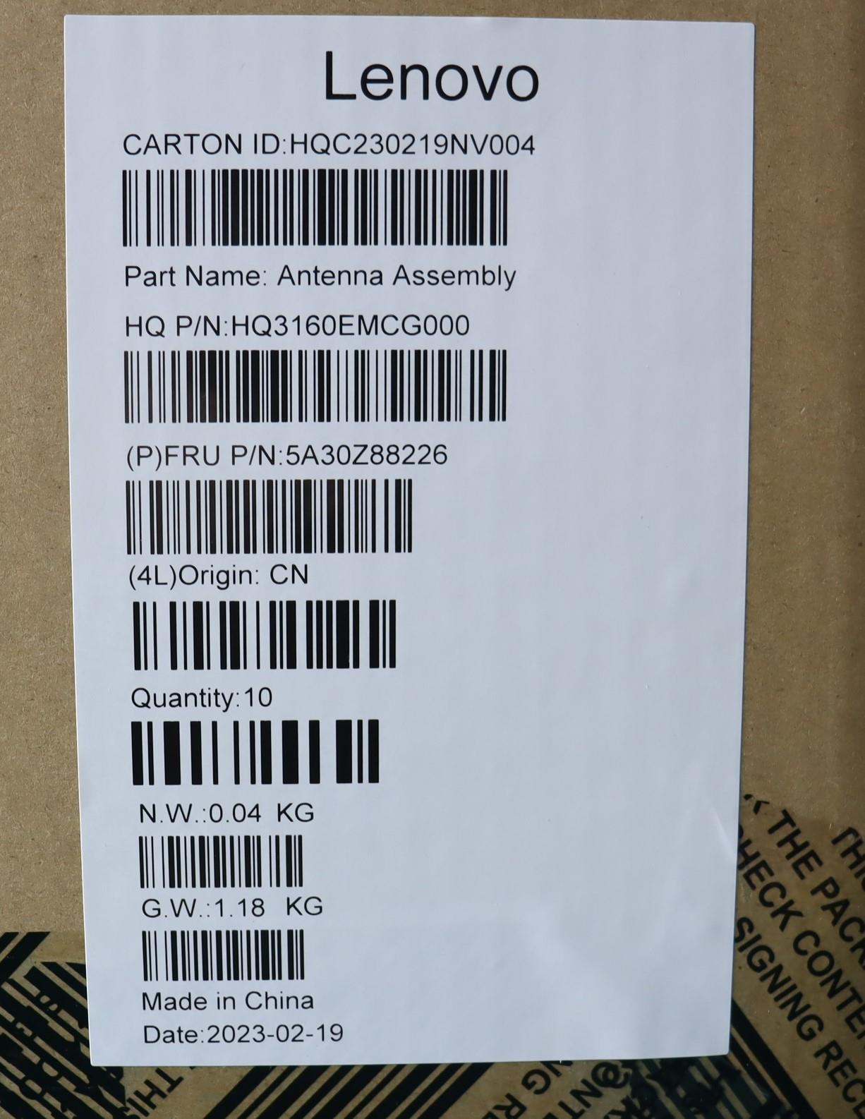 Lenovo WLAN Antenna, Auxiliary & Main, H 82W2 - 5A30Z88226