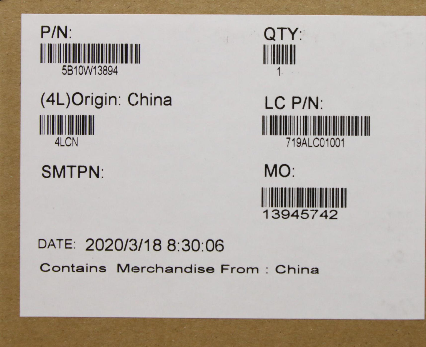 Lenovo 3-Cell Battery, 11.1V, 45Wh - 5B10W13894