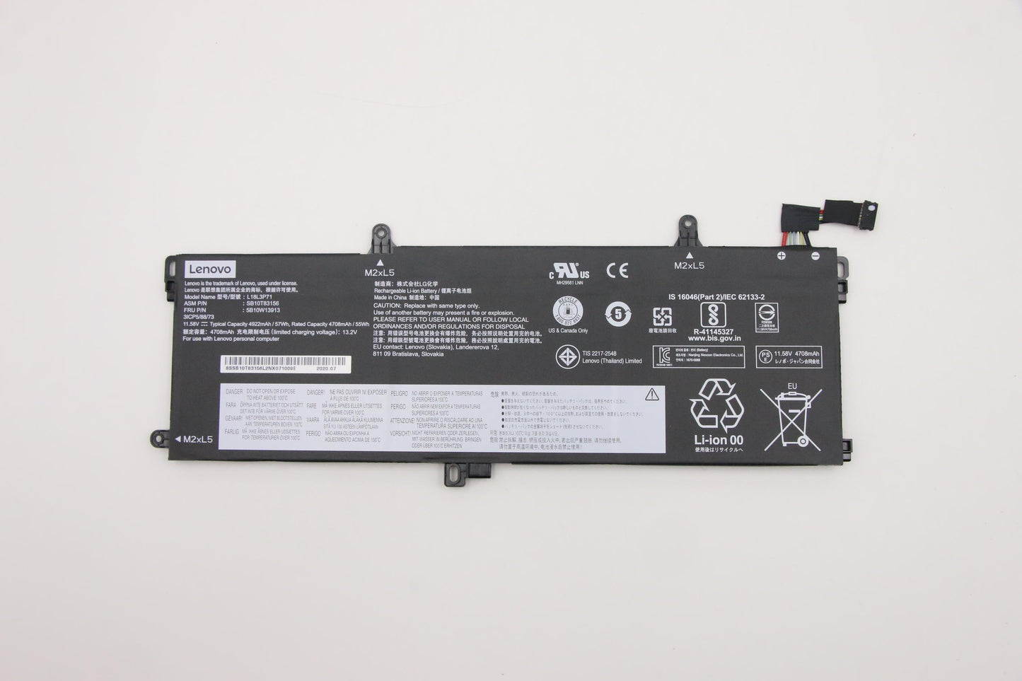Lenovo 3-Cell Battery, 11.58V, 57Wh - 5B10W13913