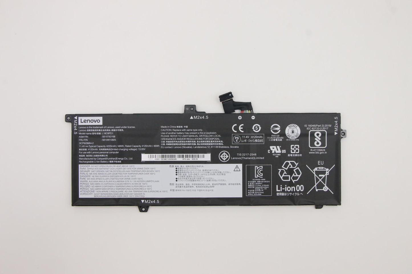 Lenovo 6-Cell 48Wh Battery, 11.4V - 5B10W13925