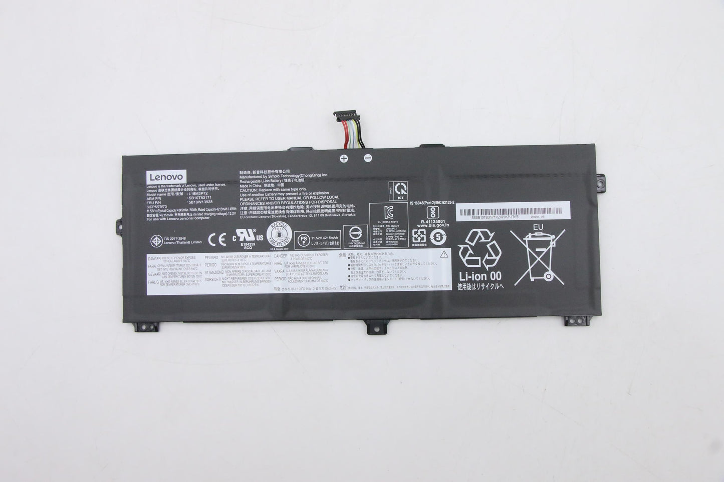 Lenovo 3-Cell Battery, 11.52V, 50Wh - 5B10W13928