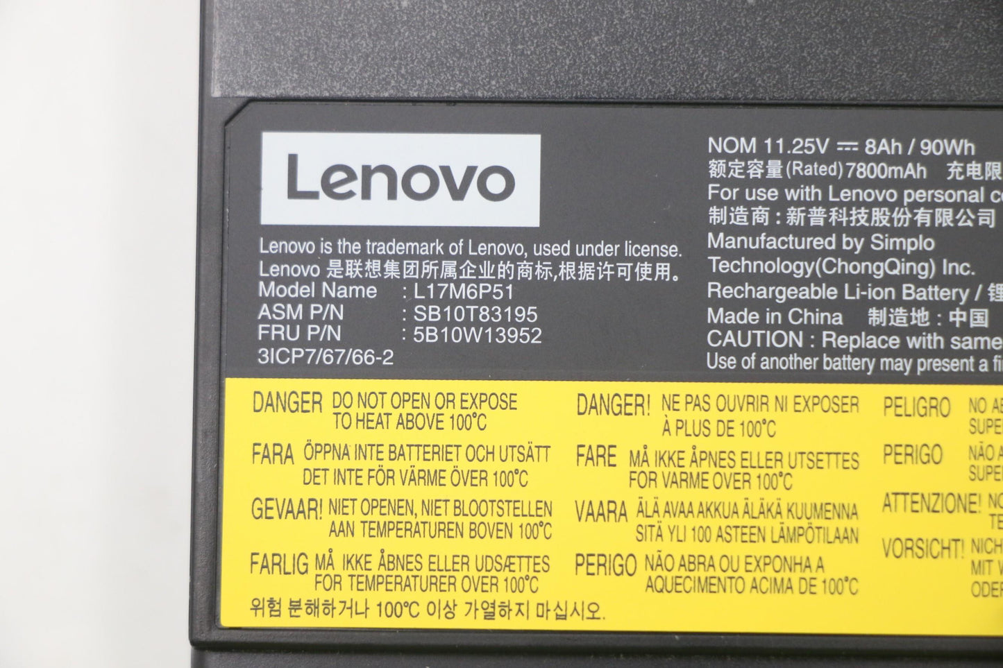 Lenovo External Battery, 6-cell, 90Wh - 5B10W13952