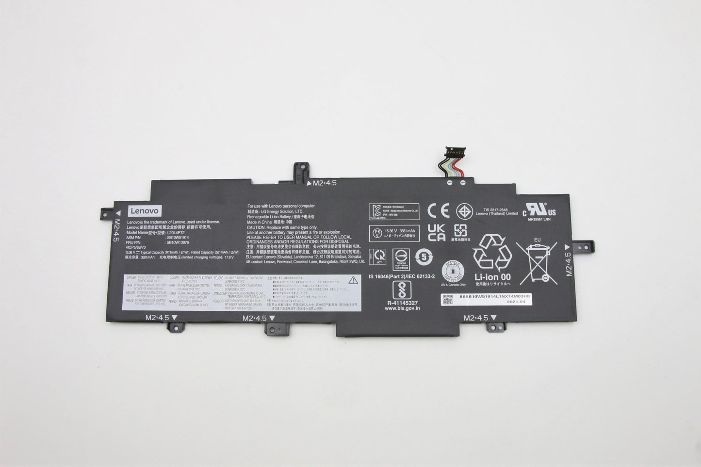Lenovo - BATTERY, 4cell, 57 Wh, 15.36V - 5B10W13976