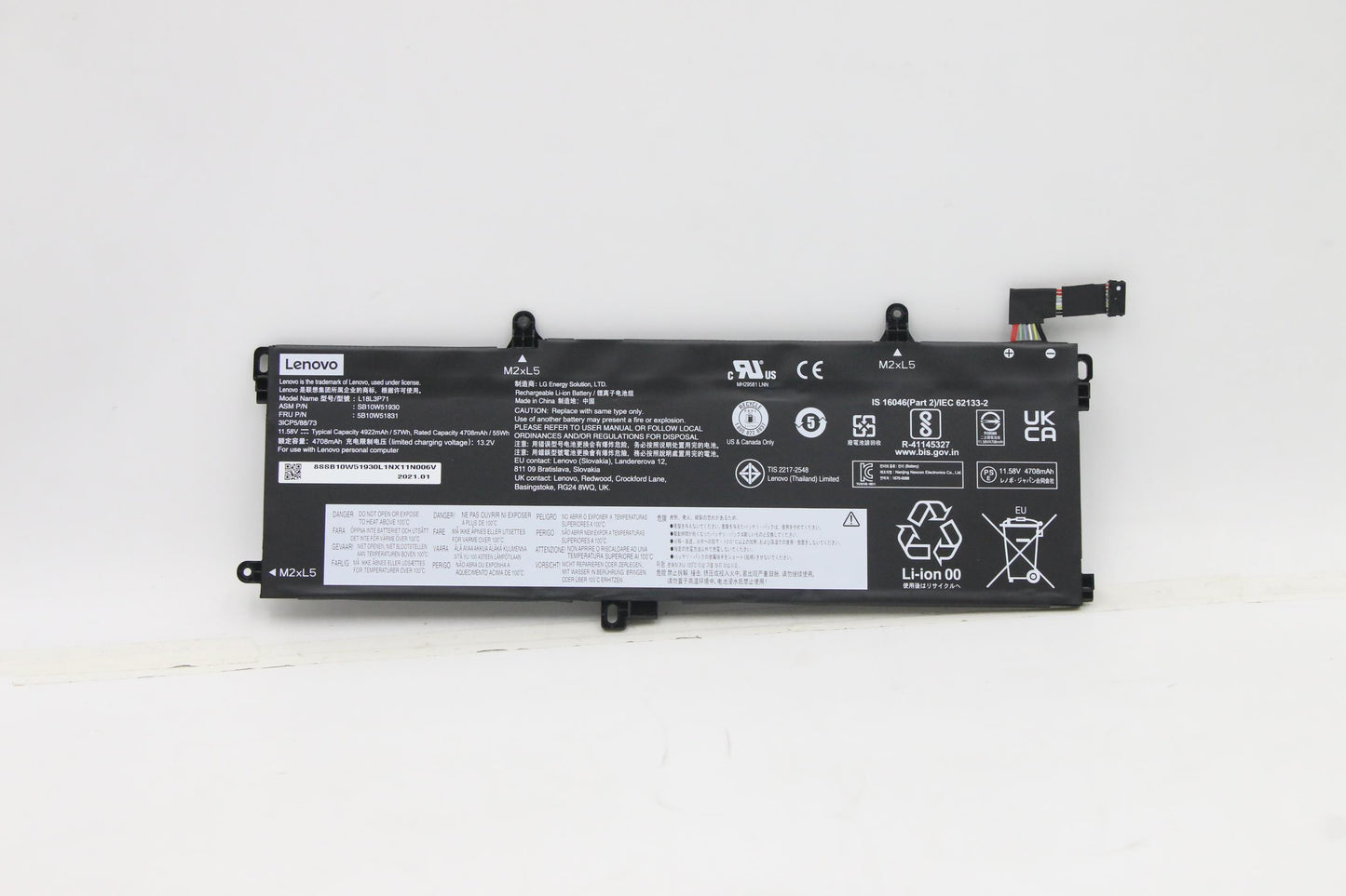 Lenovo 3-Cell 57Wh Battery, 11.58V - 5B10W51831
