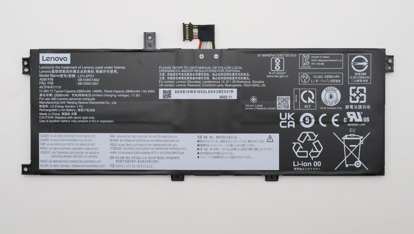 Lenovo 4-Cell Battery, 15.36V, 46Wh - 5B10W51851
