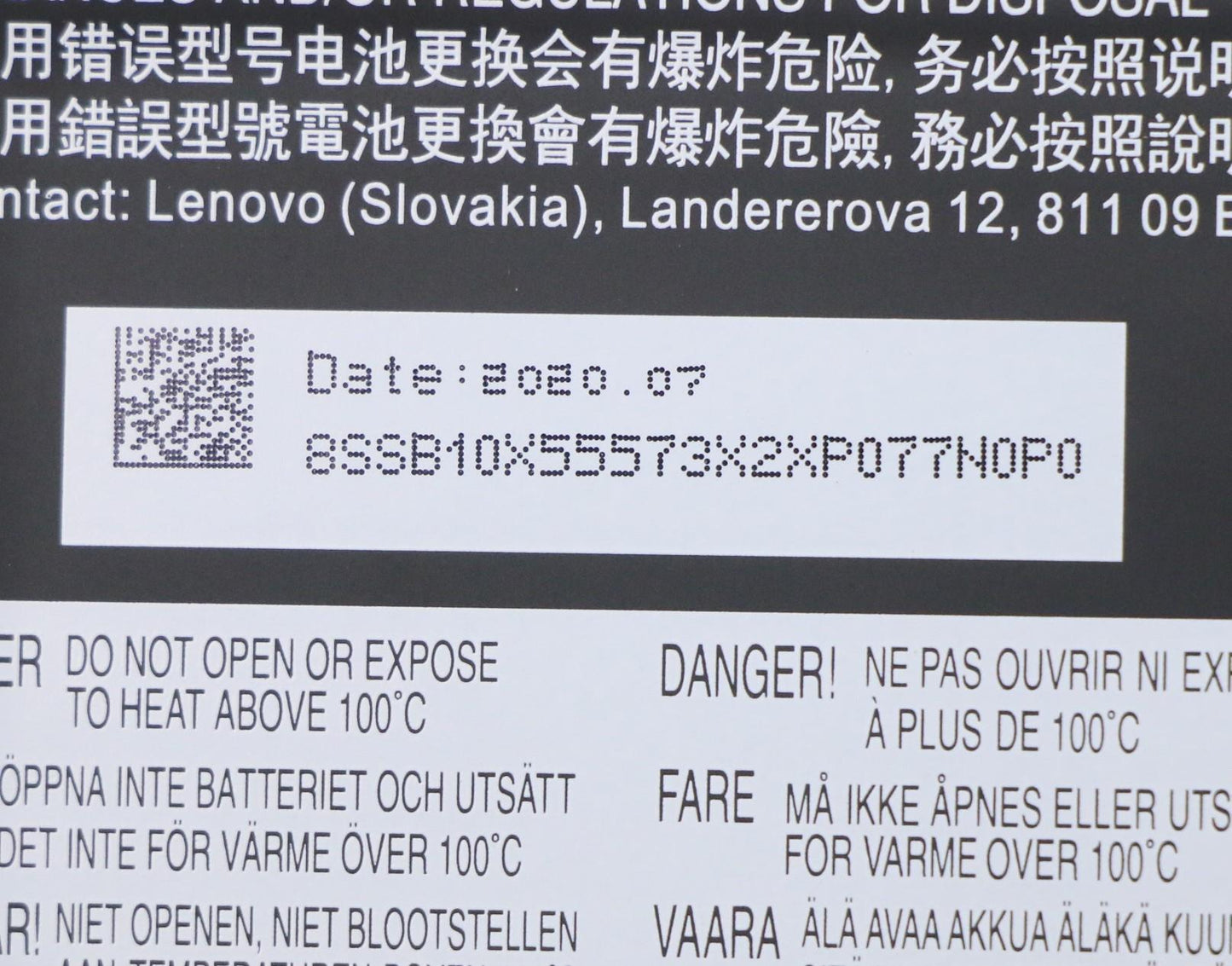 Lenovo - Battery, 11.34V, 45Wh, 3-Cell - 5B10X55569