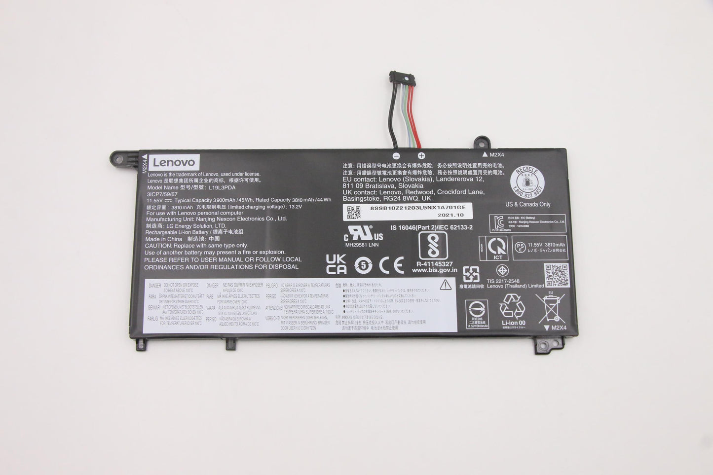 Lenovo Battery, 11.55V, 45Wh, 3-cell - 5B10Z21198