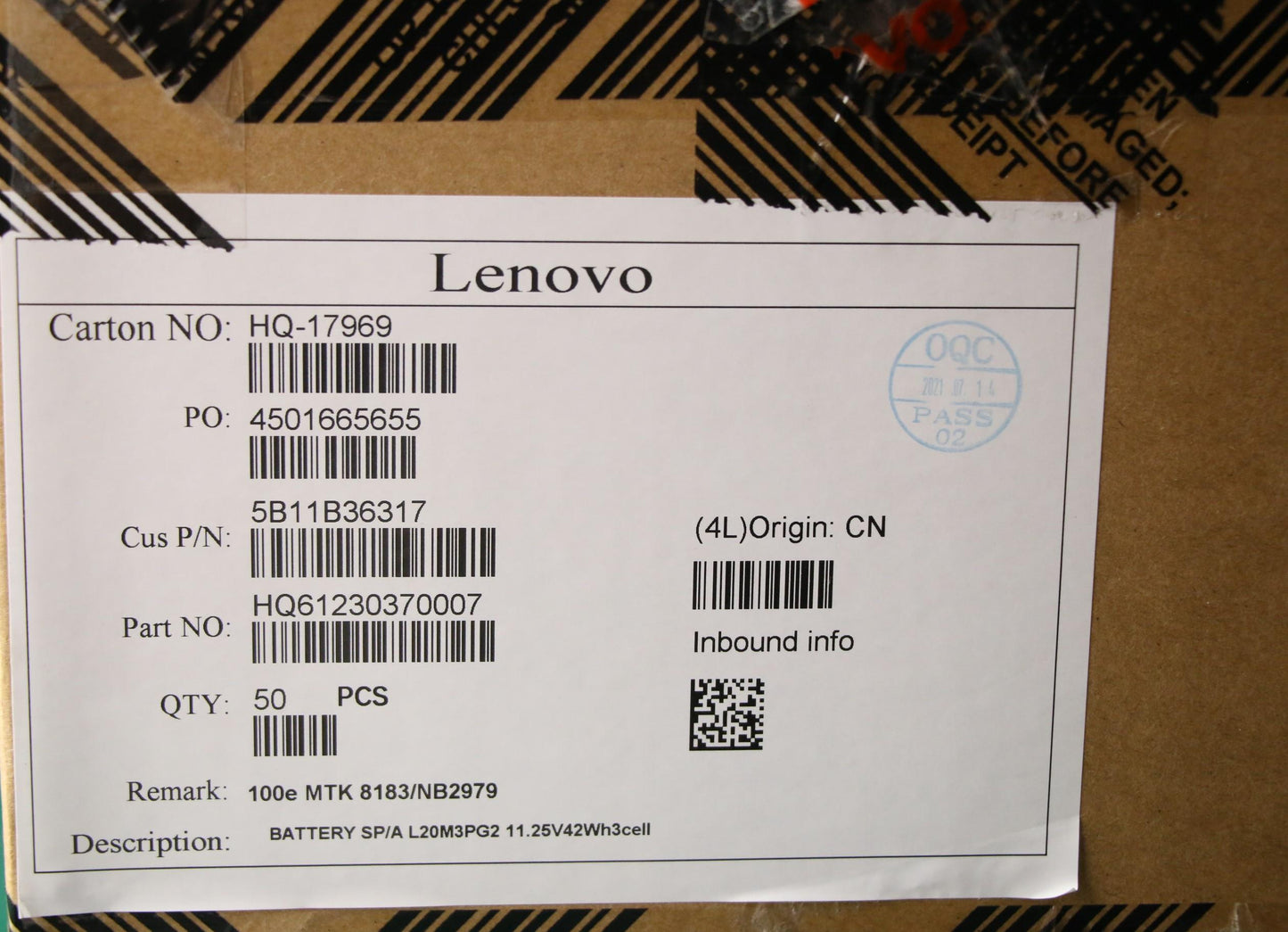 Lenovo 3-Cell Battery, 11.25V, 42Wh - 5B11B36317
