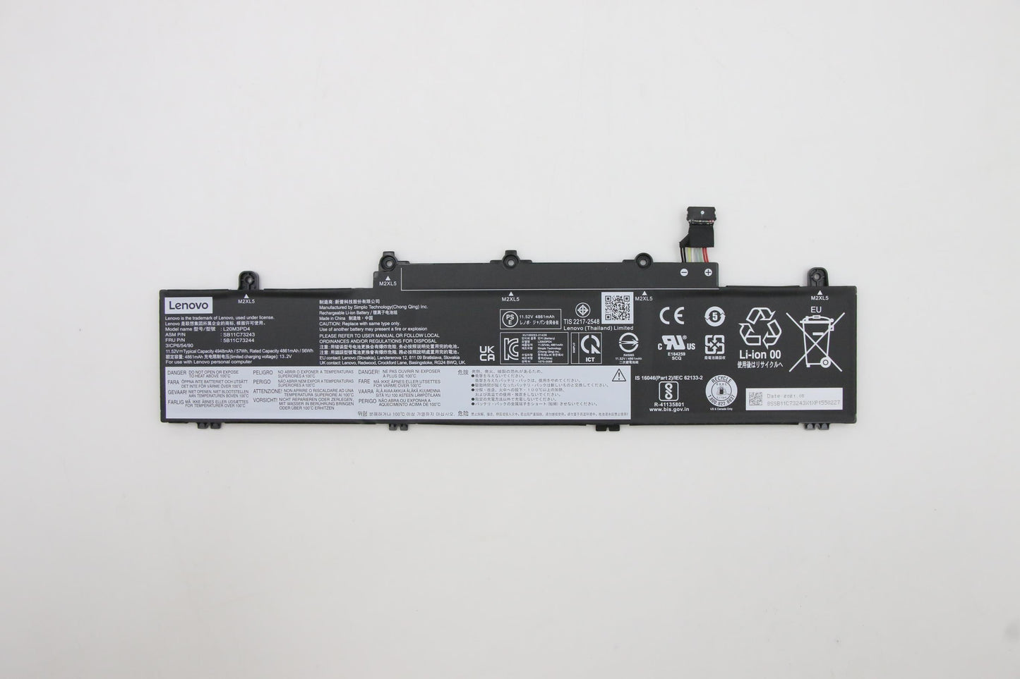 Lenovo Internal Rechargeable Battery, 11.52V, 57Wh, 3-cell - 5B11C73244