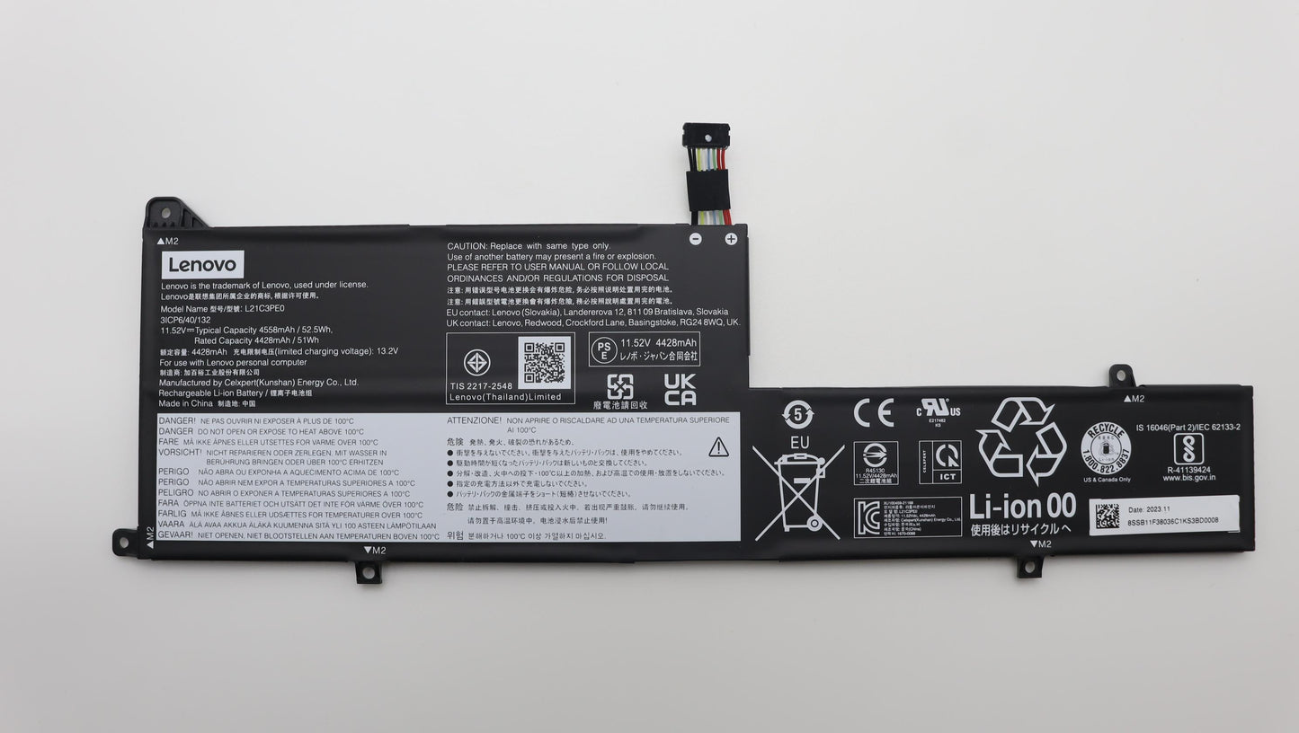 Lenovo Internal Battery, 3-Cell, 52.5Wh, 11.52V - 5B11F38042