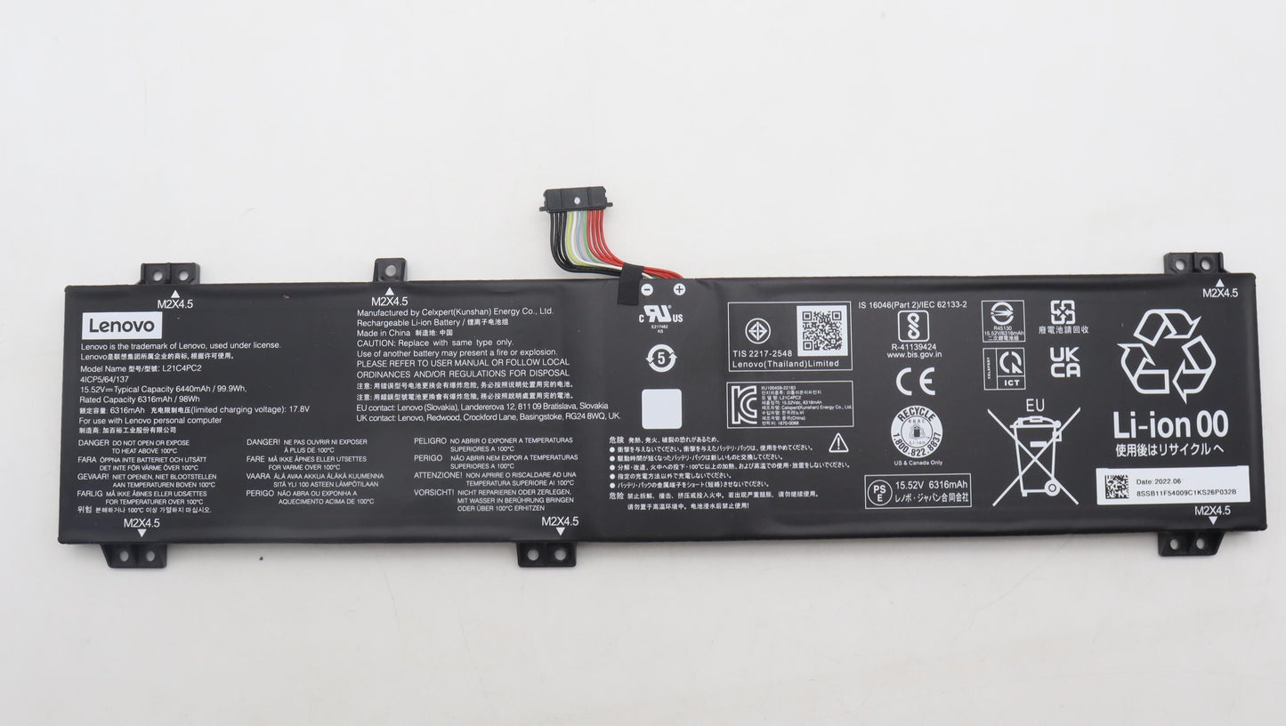 Lenovo 4-cell Battery, 99.9 Wh, 15.52V - 5B11F53998
