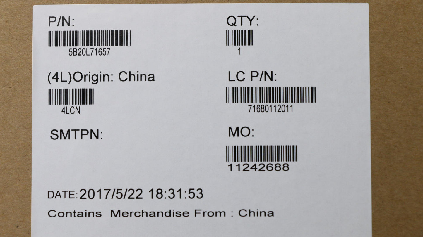 Lenovo System Board, UMA, 4GB RAM, Windows RTC - 5B20L71657