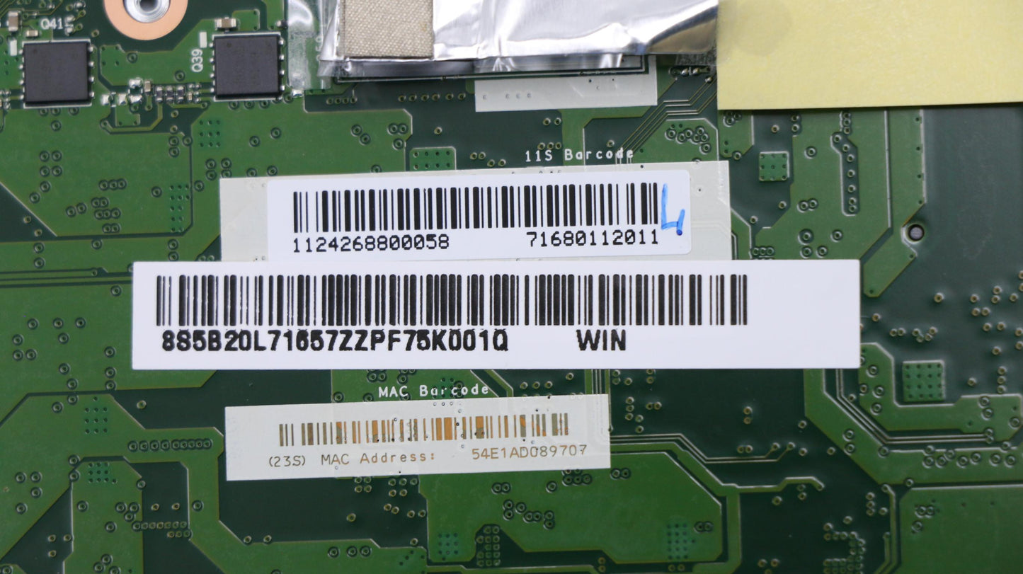 Lenovo System Board, UMA, 4GB RAM, Windows RTC - 5B20L71657