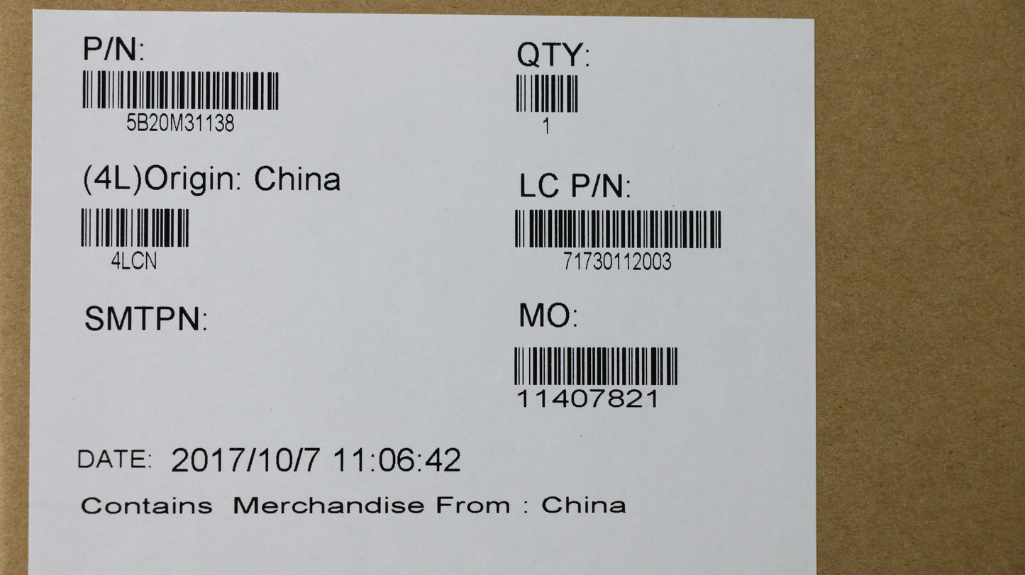 Lenovo System Board, i7-7500U, UMA Graphics, Backlit, Windows, RTC - 5B20M31138