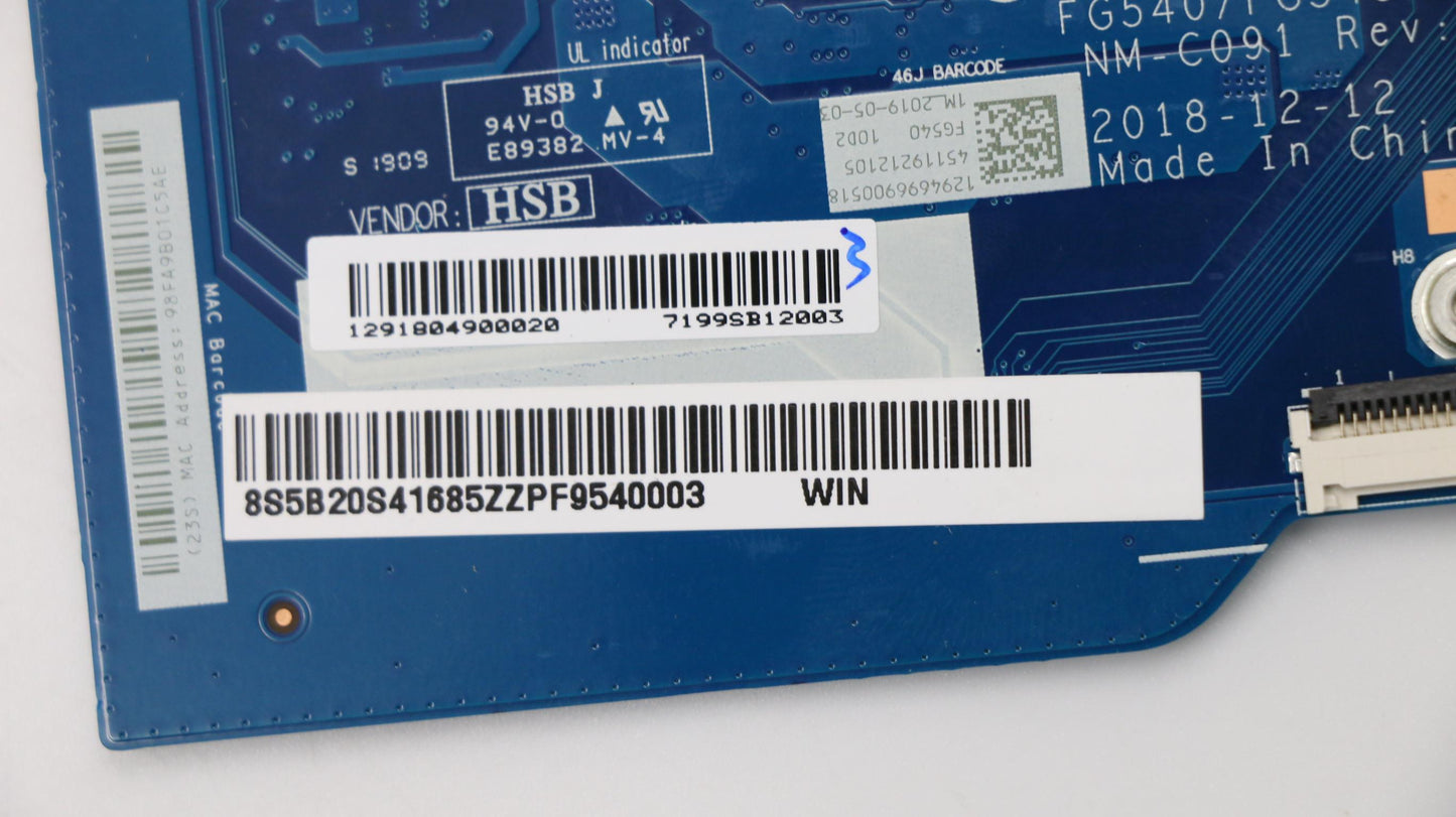 Lenovo Motherboard, i3-8145U, UMA, 0GB RAM, Windows - 5B20S41685